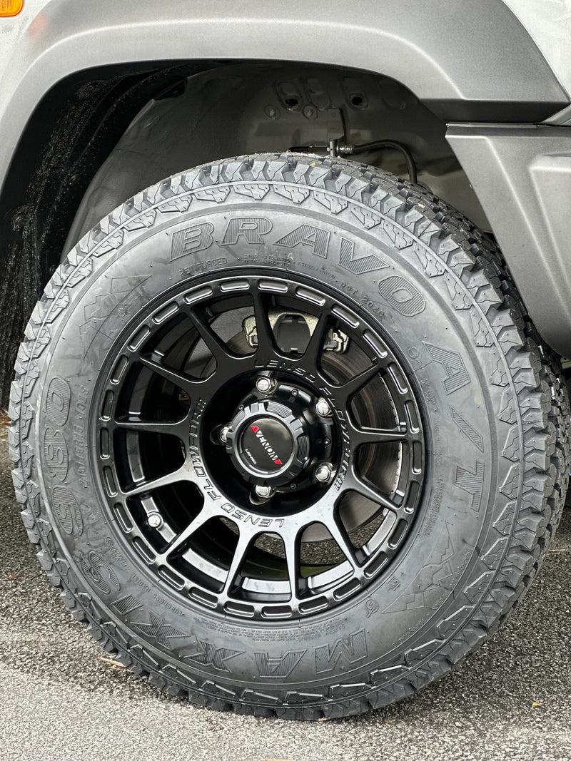 New 15x8 ET-6 Lenso Venom 7 Flow Formed Rim Satin Black (5 PCS) 5x139.7