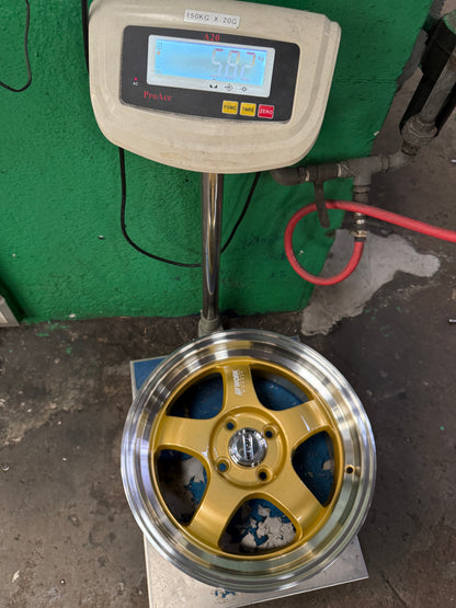 New 15X7 ET32 JS Work Meister Rim (4 wheel) Gloss Gold 4X100