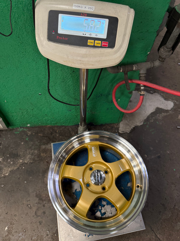 New 15X7 ET32 JS Work Meister Rim (4 wheel) Gloss Gold 4X100