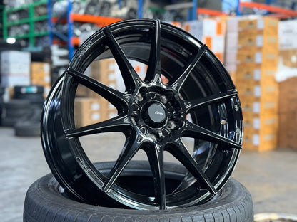 New 17x8 ET40 Advanti Storm S1 Rim (4 wheel) Black 5x114.3