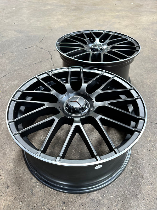 New 20x8.5 ET38 20x9.5 ET45 AMG Design (4 wheel) 5x112 Matt Black