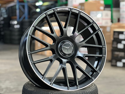 New 20x8.5 ET38 20x9.5 ET45 AMG Design (4 wheel) 5x112 Matt Black