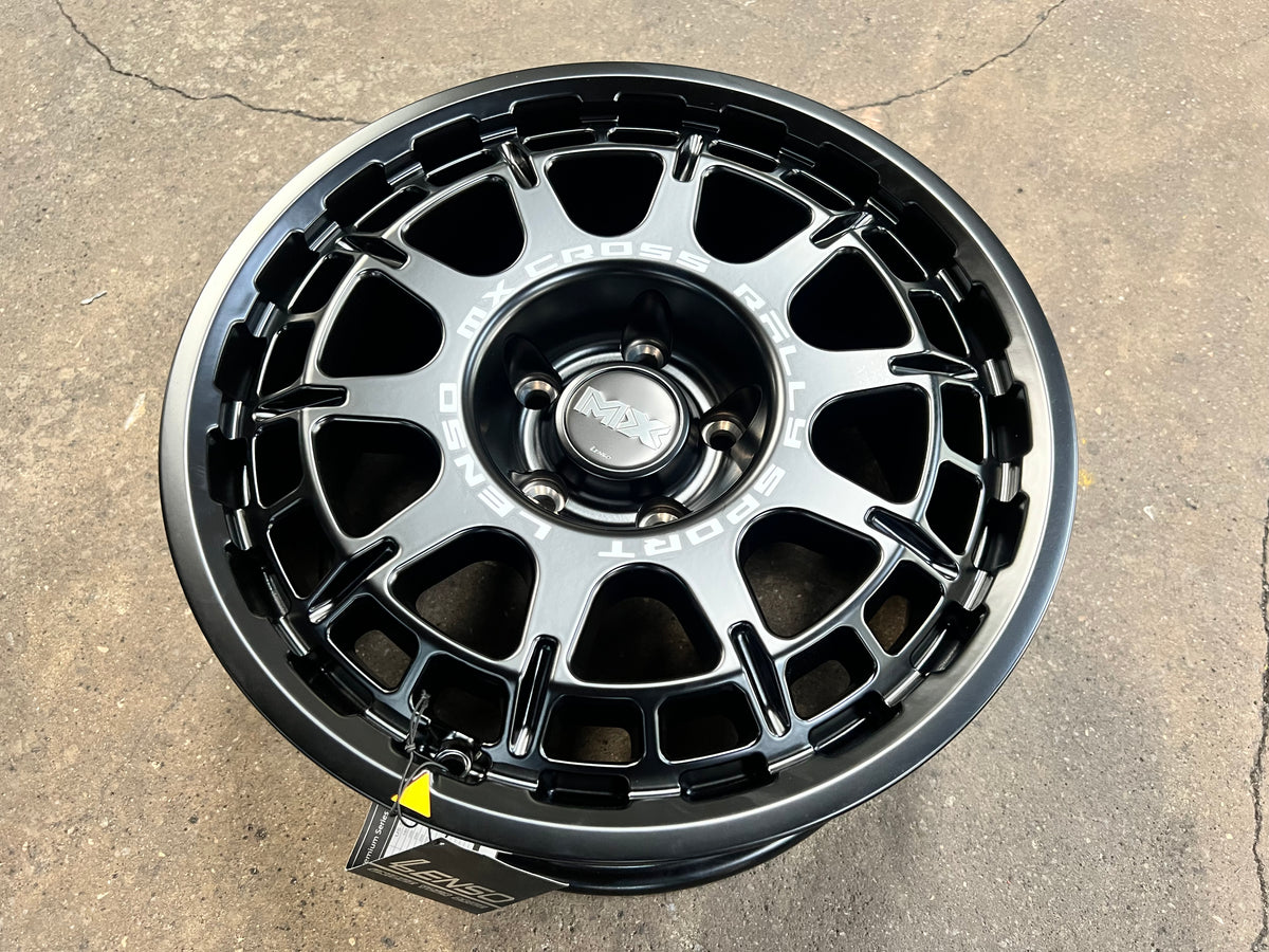 New 16X8 ET35 Lenso Ebola Rim (4 wheel) Matt Black 5X114.3