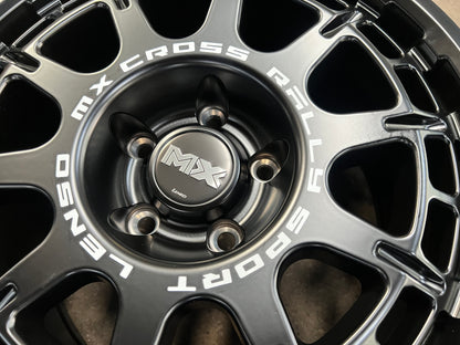 New 16X8 ET35 Lenso Ebola Rim (4 wheel) Matt Black 5X114.3