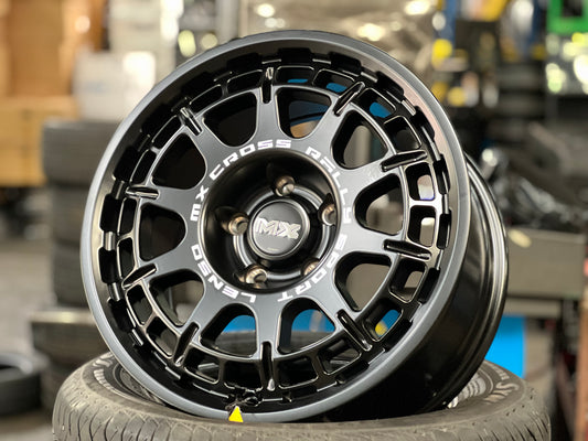 New 16X8 ET35 Lenso Ebola Rim (4 wheel) Matt Black 5X114.3