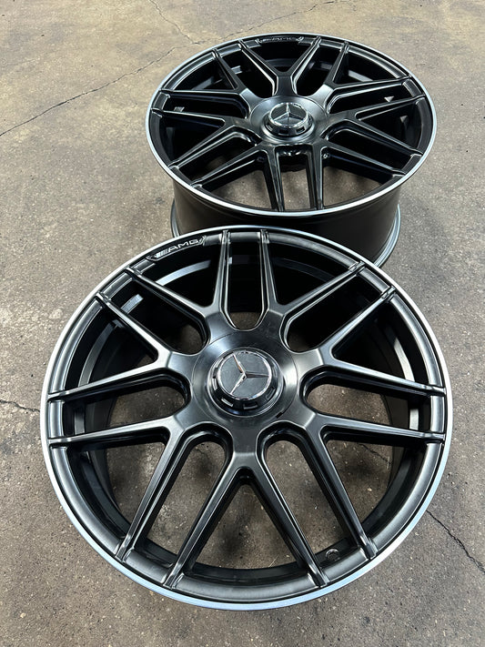 New 20x8.5 ET38 20x9.5 ET43 Mercedes AMG Design (4 wheel) 5x112 Matt Black