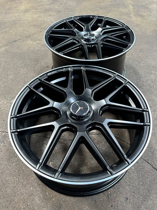 New 20x8.5 ET38 20x9.5 ET43 Mercedes AMG Design (4 wheel) 5x112 Matt Black