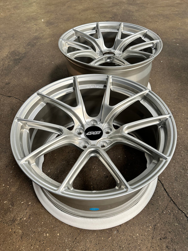 New 19x9.5 ET25 19x10.5 ET35 Overdrive APEX VS-5RE Supra Forged Rim (4 wheels) Silver 5x112