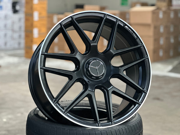 New 20x8.5 ET38 20x9.5 ET43 Mercedes AMG Design (4 wheel) 5x112 Matt Black