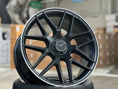 New 20x8.5 ET38 20x9.5 ET43 Mercedes AMG Design (4 wheel) 5x112 Matt Black