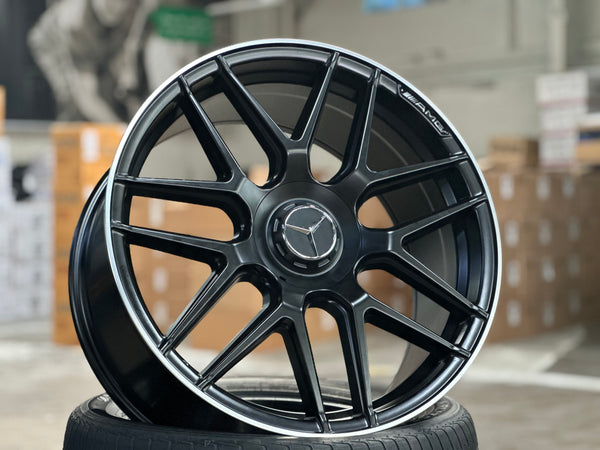 New 20x8.5 ET38 20x9.5 ET43 Mercedes AMG Design (4 wheel) 5x112 Matt Black