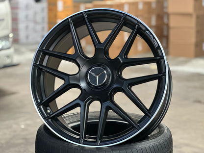 New 20x8.5 ET38 20x9.5 ET43 Mercedes AMG Design (4 wheel) 5x112 Matt Black