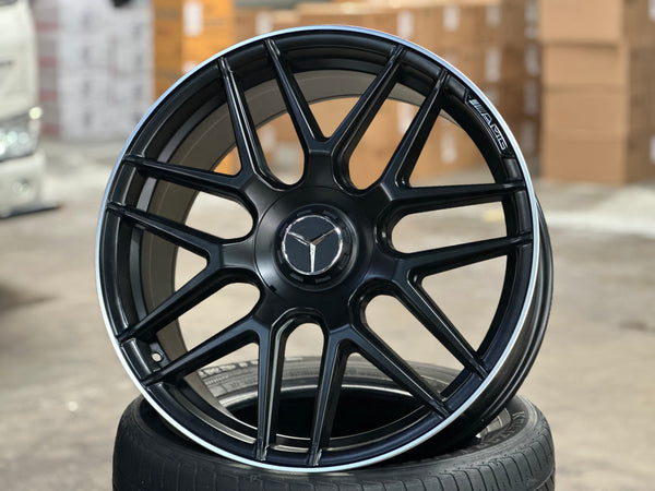 New 20x8.5 ET38 20x9.5 ET43 Mercedes AMG Design (4 wheel) 5x112 Matt Black