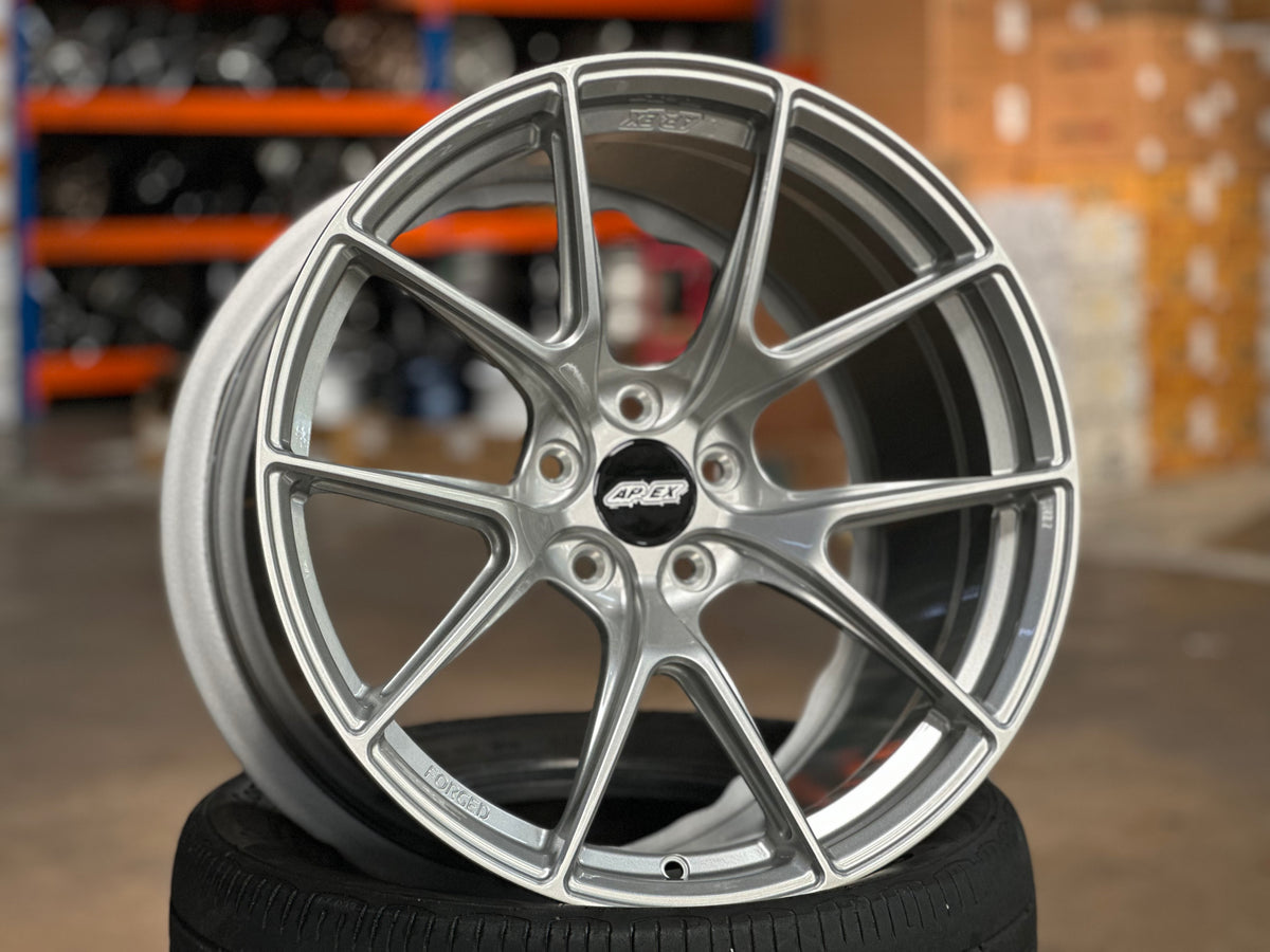 [Bundle] New 19x9.5 ET25 Overdrive APEX VS-5RE Forged Rim (2 wheels) Silver 5x112 Supra