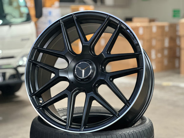 New 20x8.5 ET38 20x9.5 ET43 Mercedes AMG Design (4 wheel) 5x112 Matt Black