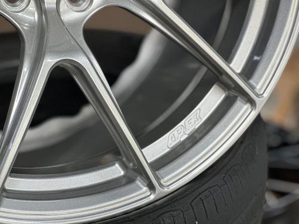New 19x9.5 ET25 19x10.5 ET35 Overdrive APEX VS-5RE Supra Forged Rim (4 wheels) Silver 5x112