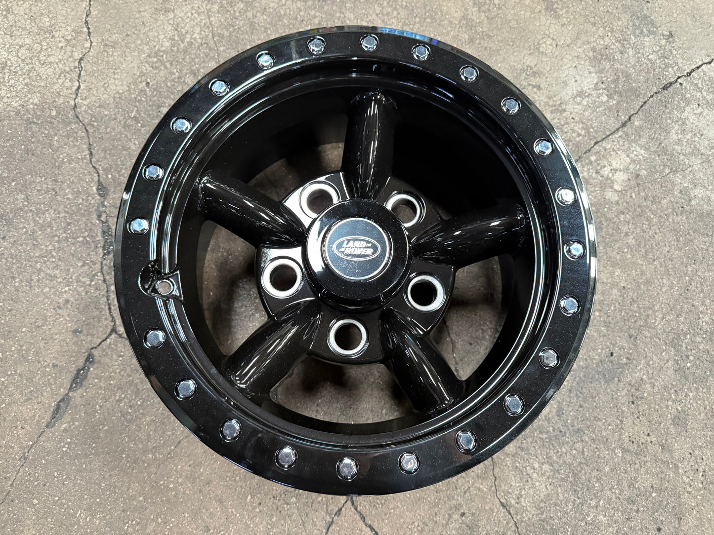 New 16x8 ET-15 Land Rover Defender Spectre Rim (5 wheel) Gloss Black 5x165 (5 pcs + 20 pcs NUTS)