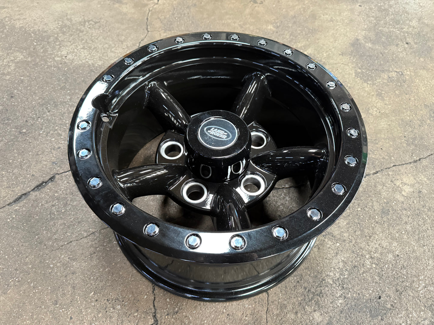 New 16x8 ET-15 Land Rover Defender Spectre Rim (5 wheel) Gloss Black 5x165 (5 pcs + 20 pcs NUTS)