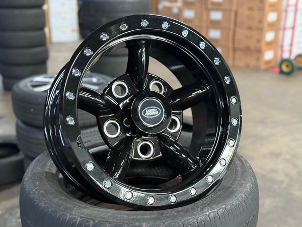 New 16x8 ET-15 Land Rover Defender Spectre Rim (5 wheel) Gloss Black 5x165 (5 pcs + 20 pcs NUTS)