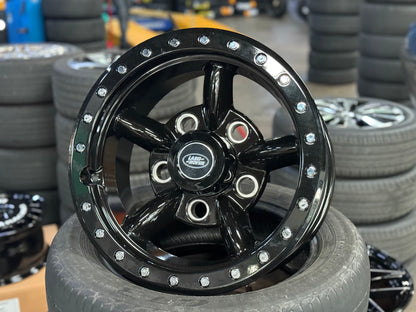 New 16x8 ET-15 Land Rover Defender Spectre Rim (5 wheel) Gloss Black 5x165 (5 pcs + 20 pcs NUTS)
