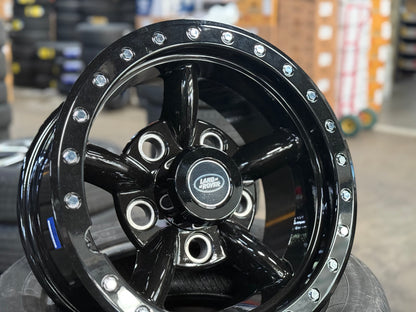 New 16x8 ET-15 Land Rover Defender Spectre Rim (5 wheel) Gloss Black 5x165 (5 pcs + 20 pcs NUTS)