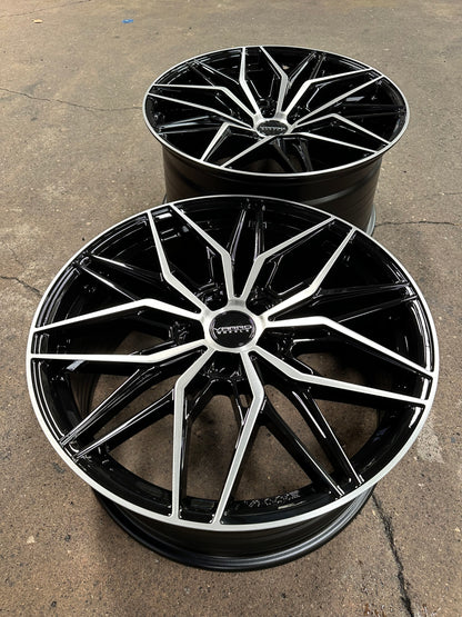 New 20x8.5 ET30 20x10 ET38 Varro VD40X (4 wheel) 5x112 Gloss Black