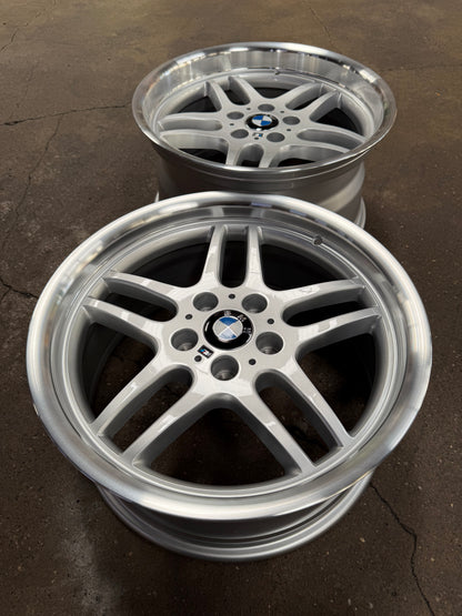New 18x8 ET18 18x9.5 ET25 BMW M-Parallel (4 wheels) Silver 5X120