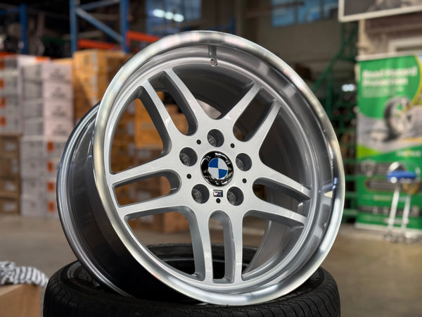 New 18x8 ET18 18x9.5 ET25 BMW M-Parallel (4 wheels) Silver 5X120