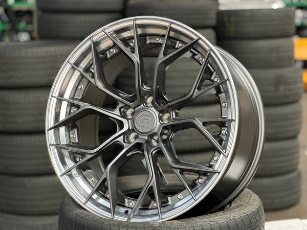 New 20x8.5 ET30 20x10 ET40 G Forged GF09 (4 wheel) 5x112 Matt Gunmetal