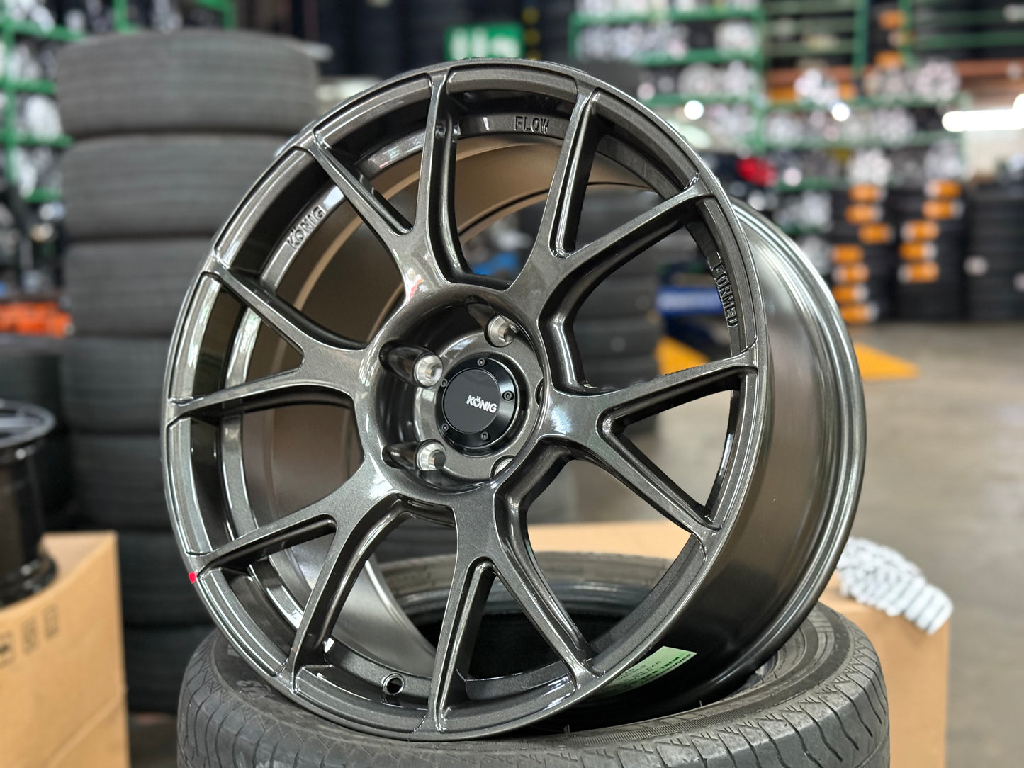 New 18x8.5 ET35 18x9.5 ET35 Konig Ampliform (4 wheels) Gloss Gun Metal 5X120