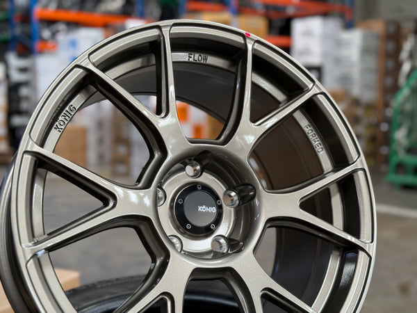 New 18x8.5 ET35 18x9.5 ET35 Konig Ampliform (4 wheels) Bronze 5X120