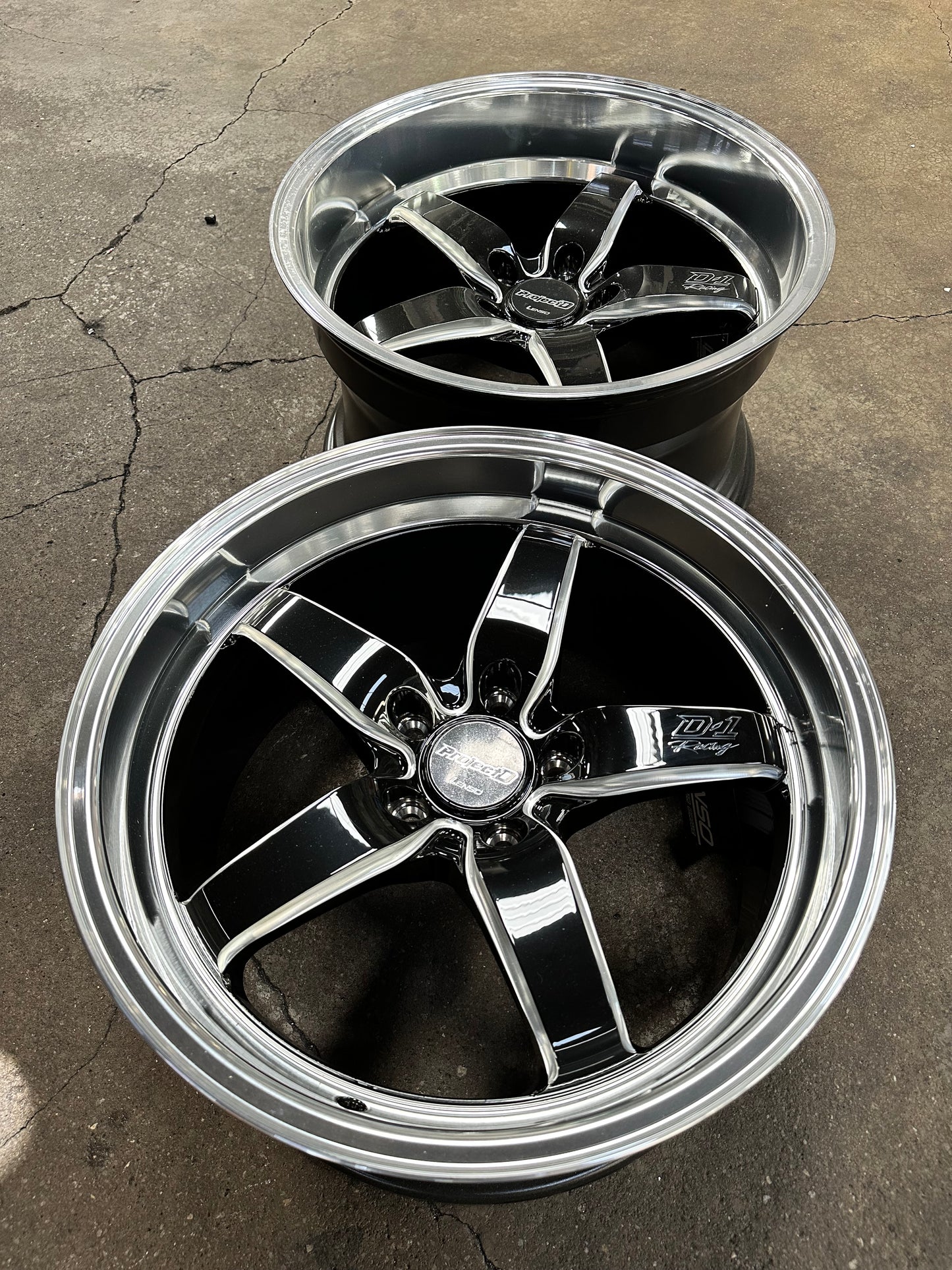 New 18x9.5 ET22 18x10.5J ET20 Lenso D1 Racing (4 wheels) Black 5X114.3