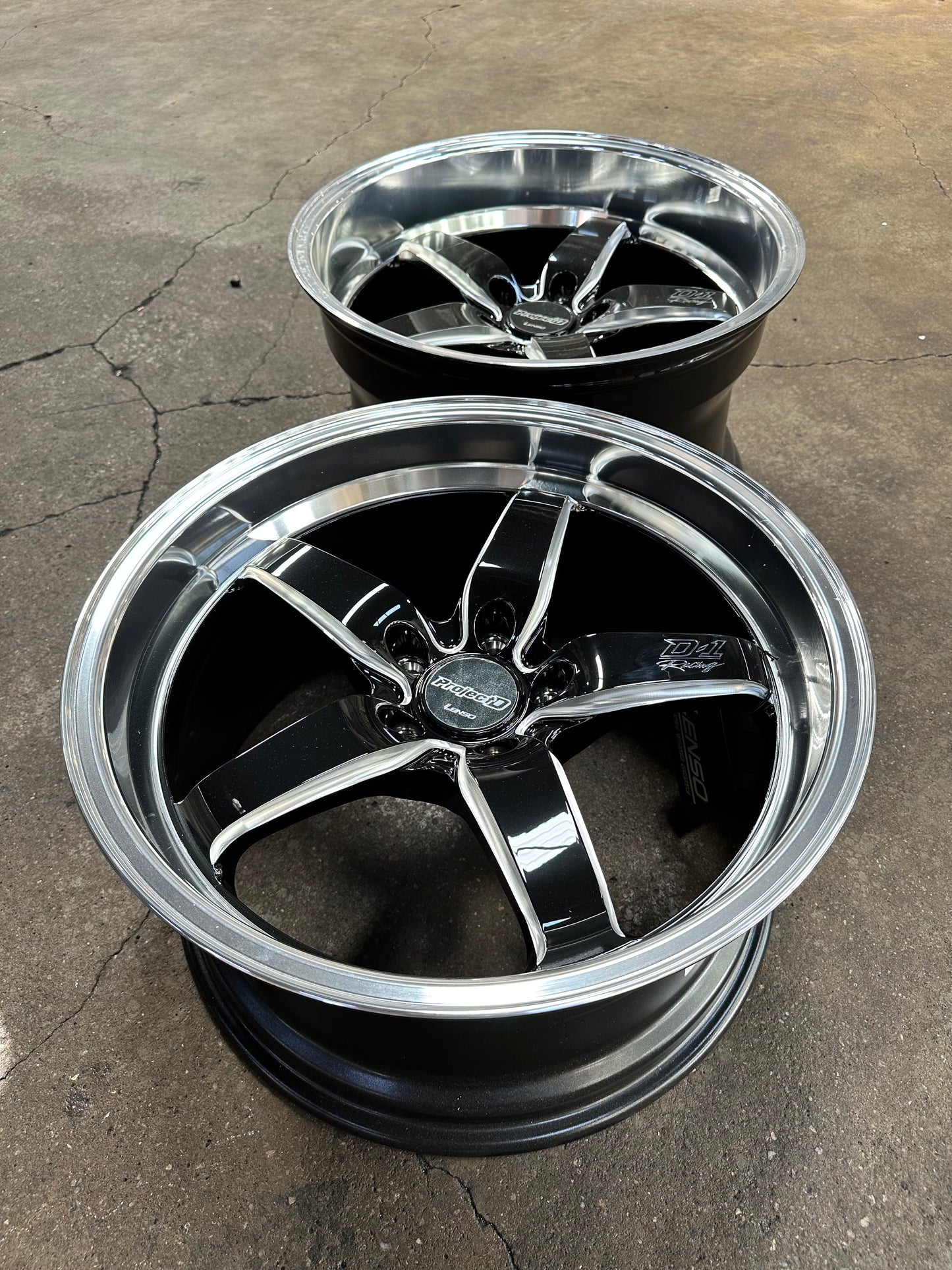 New 18x9.5 ET22 18x10.5J ET20 Lenso D1 Racing (4 wheels) Black 5X114.3