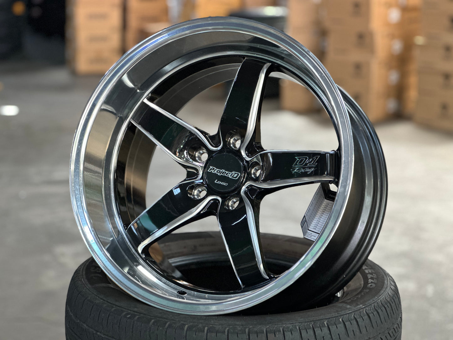 New 18x9.5 ET22 18x10.5J ET20 Lenso D1 Racing (4 wheels) Black 5X114.3