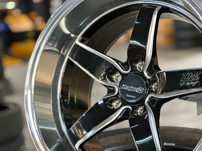 New 18x9.5 ET22 18x10.5J ET20 Lenso D1 Racing (4 wheels) Black 5X114.3