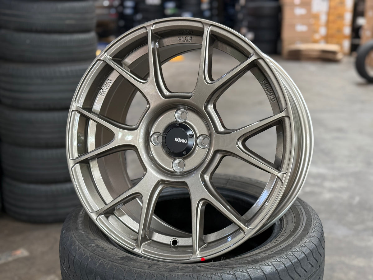 New 17X9 ET45 Konig Ampliform Rim (4 wheel) Gloss Bronze 4X100