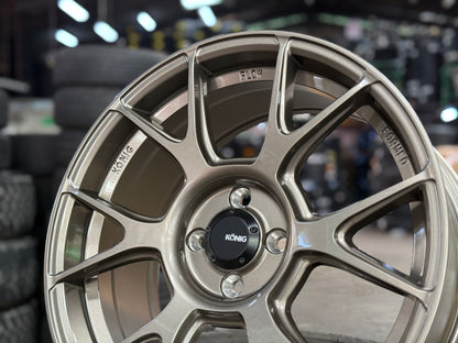 New 17X9 ET45 Konig Ampliform Rim (4 wheel) Gloss Bronze 4X100