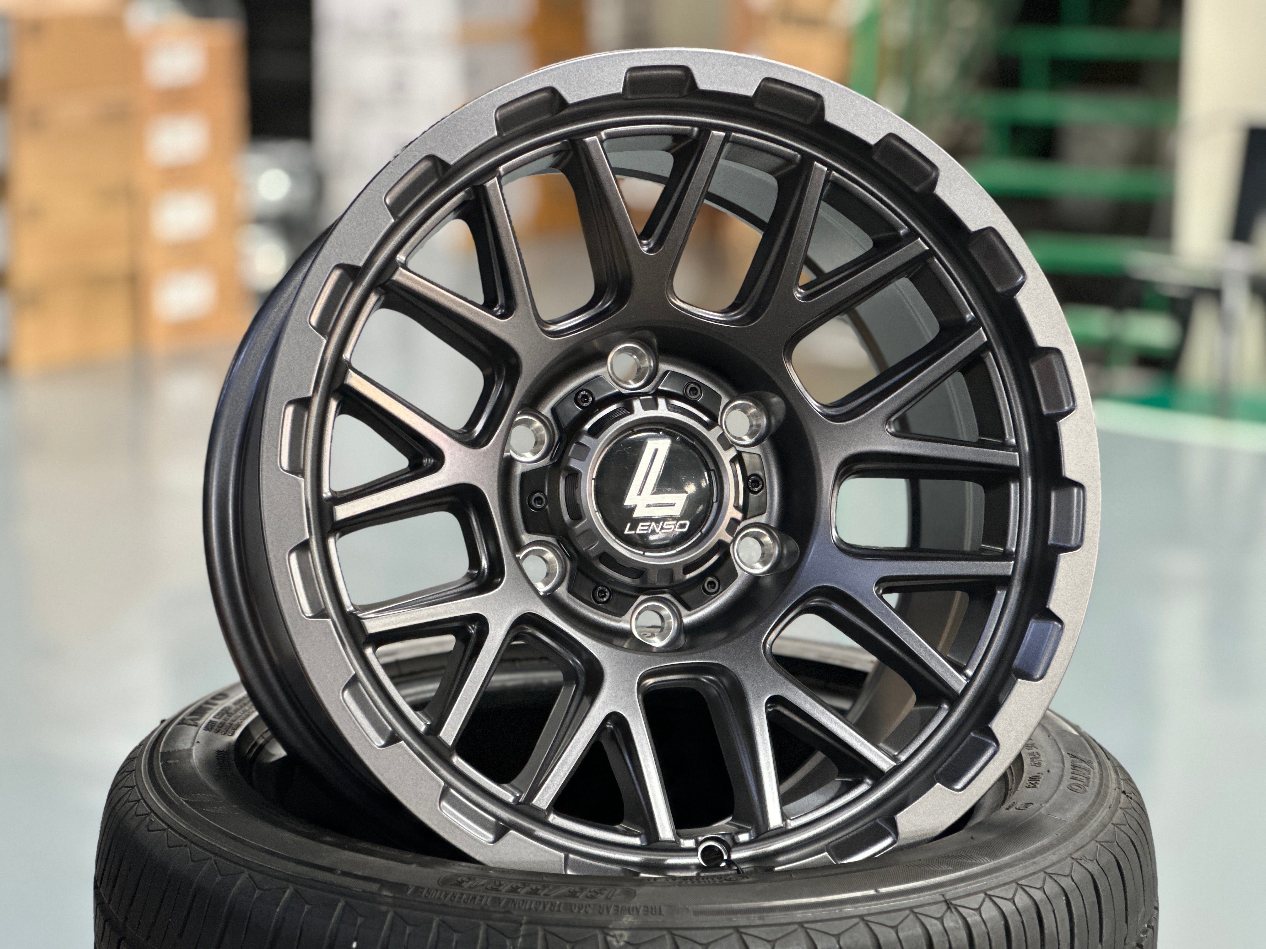 New 16X8.5 ET0 Lenso Cezar Rim (4 wheel) Gunmetal 6X139.7 – King of Rims