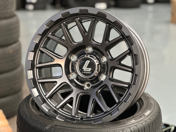 New 16X8.5 ET0 Lenso Cezar Rim (4 wheel) Gunmetal 6X139.7