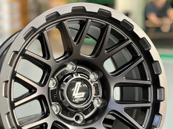 New 16X8.5 ET0 Lenso Cezar Rim (4 wheel) Gunmetal 6X139.7