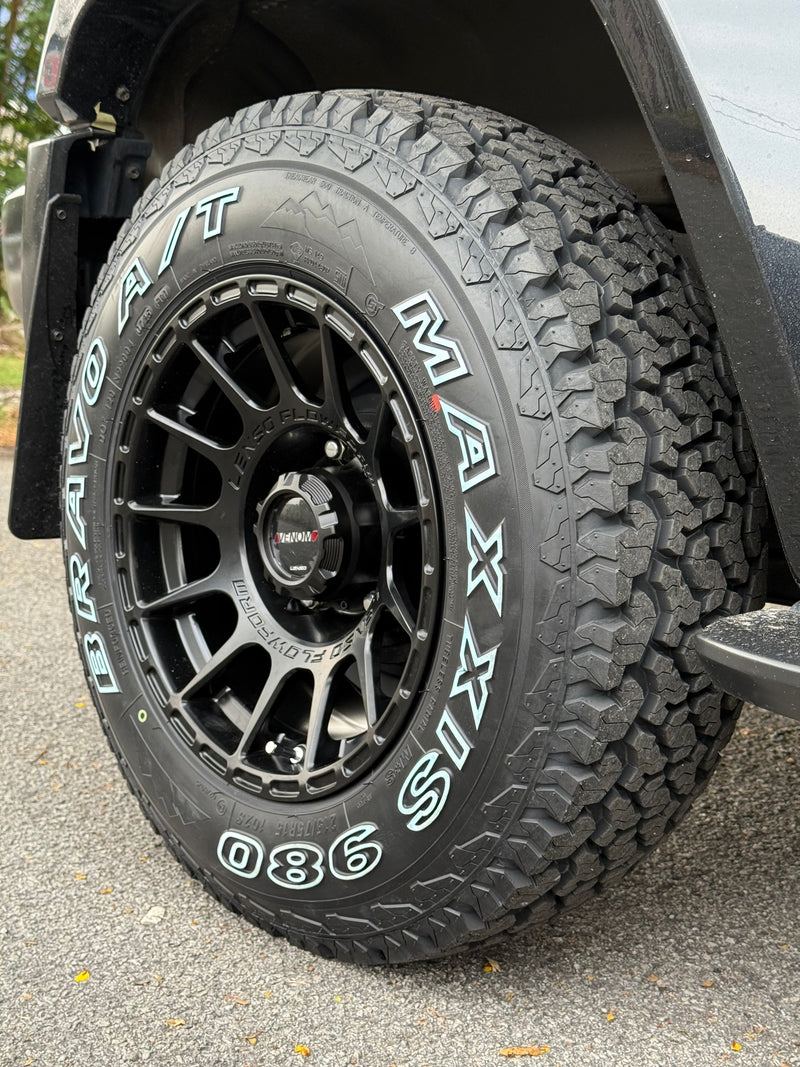 New 15x8 ET-6 Lenso Venom 7 Flow Formed Rim Satin Black (5 PCS) 5x139.7