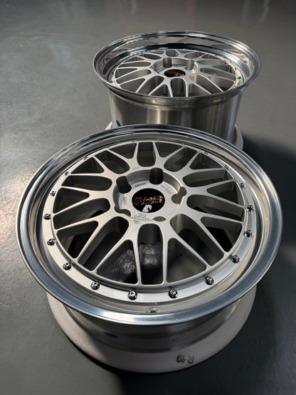 New 19x8.5 19x11 Overdrive LM Classic Forged (4 wheels) Porsche Carrera 5x130 Silver