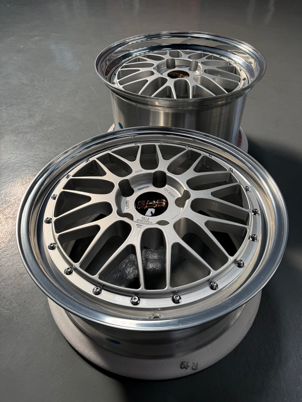 New 19x8.5 19x11 Overdrive LM Classic Forged (4 wheels) Porsche Carrera 5x130 Silver