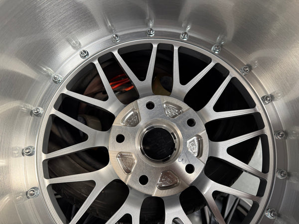 New 19x8.5 19x11 Overdrive LM Classic Forged (4 wheels) Porsche Carrera 5x130 Silver