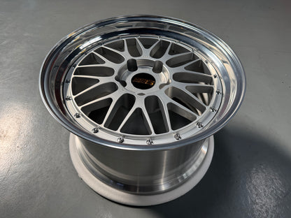 New 19x8.5 19x12 Overdrive LM Classic Forged (4 wheels) Porsche Carrera 5x130 Silver