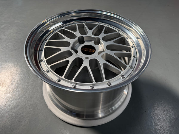 New 19x8.5 19x12 Overdrive LM Classic Forged (4 wheels) Porsche Carrera 5x130 Silver