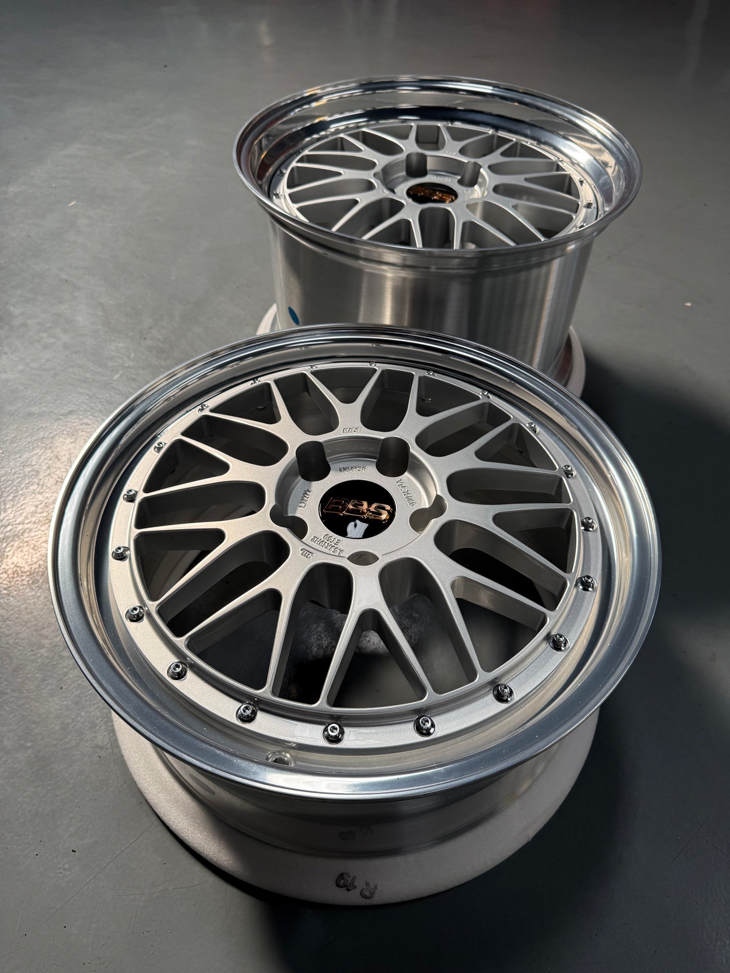 New 19x8.5 19x12 Overdrive LM Classic Forged (4 wheels) Porsche Carrera 5x130 Silver