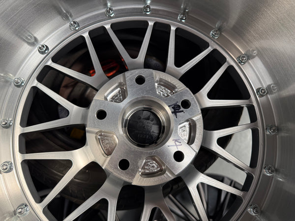 New 19x8.5 19x12 Overdrive LM Classic Forged (4 wheels) Porsche Carrera 5x130 Silver