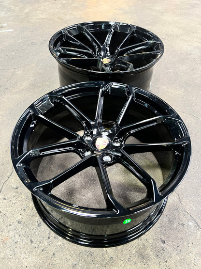 New 20x9 ET21 20x10.5 ET15 Overdrive Forged BF104 (4 wheel) 5x112 Black