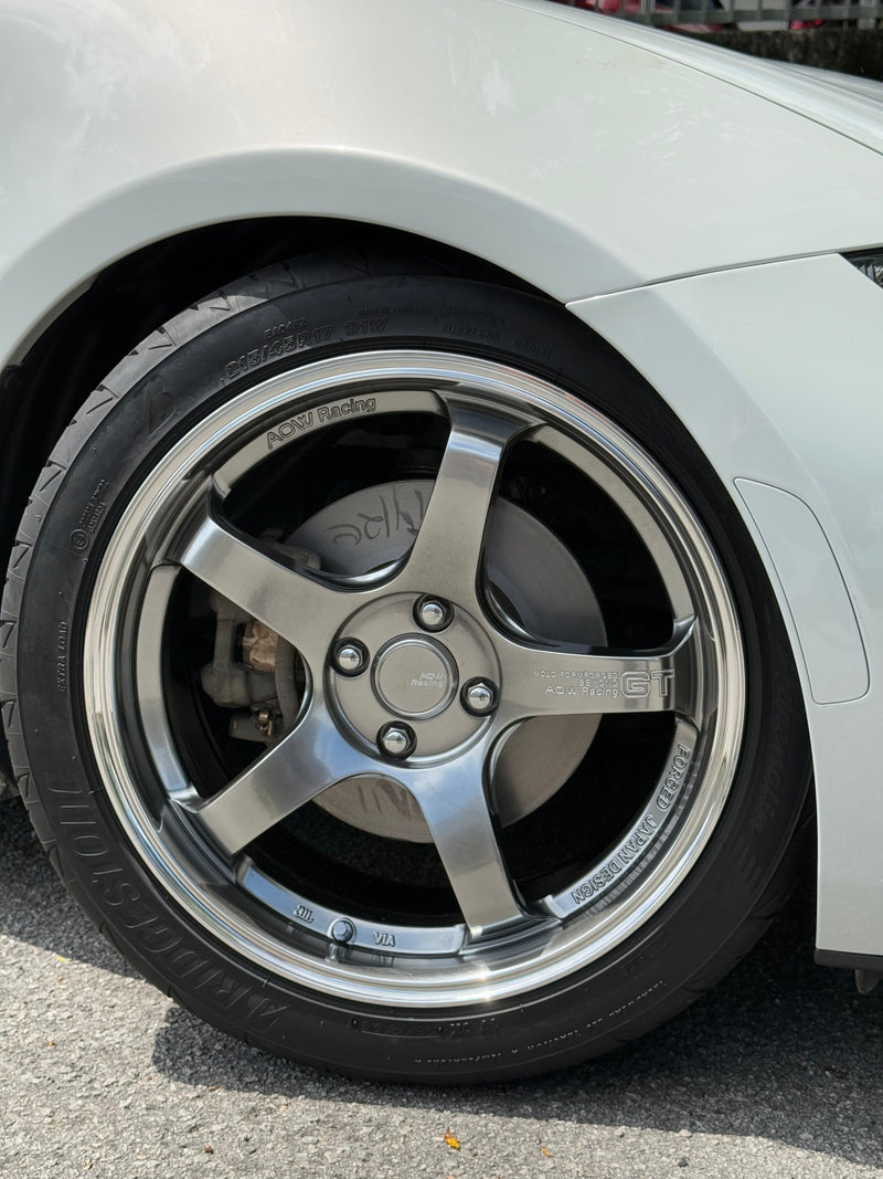 NEW 17X7.5 ET40 AOW GT Flow Formed Rim Racing White 5X100